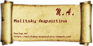 Malitsky Augusztina névjegykártya